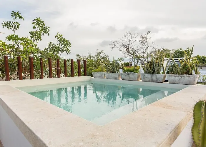 Hébergement de vacances Chic Townhouse With Private Pool And Rooftop View Tulum